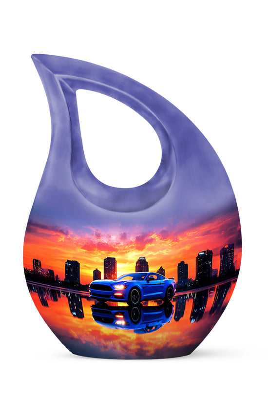 Personalized Purple Cherished Car Cremation Urns for Human Ashes - 10-inch, 200 cu in - Karyliz
