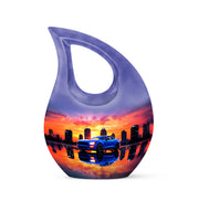 Personalized Purple Cherished Car Cremation Urns for Human Ashes - 10-inch, 200 cu in - Karyliz