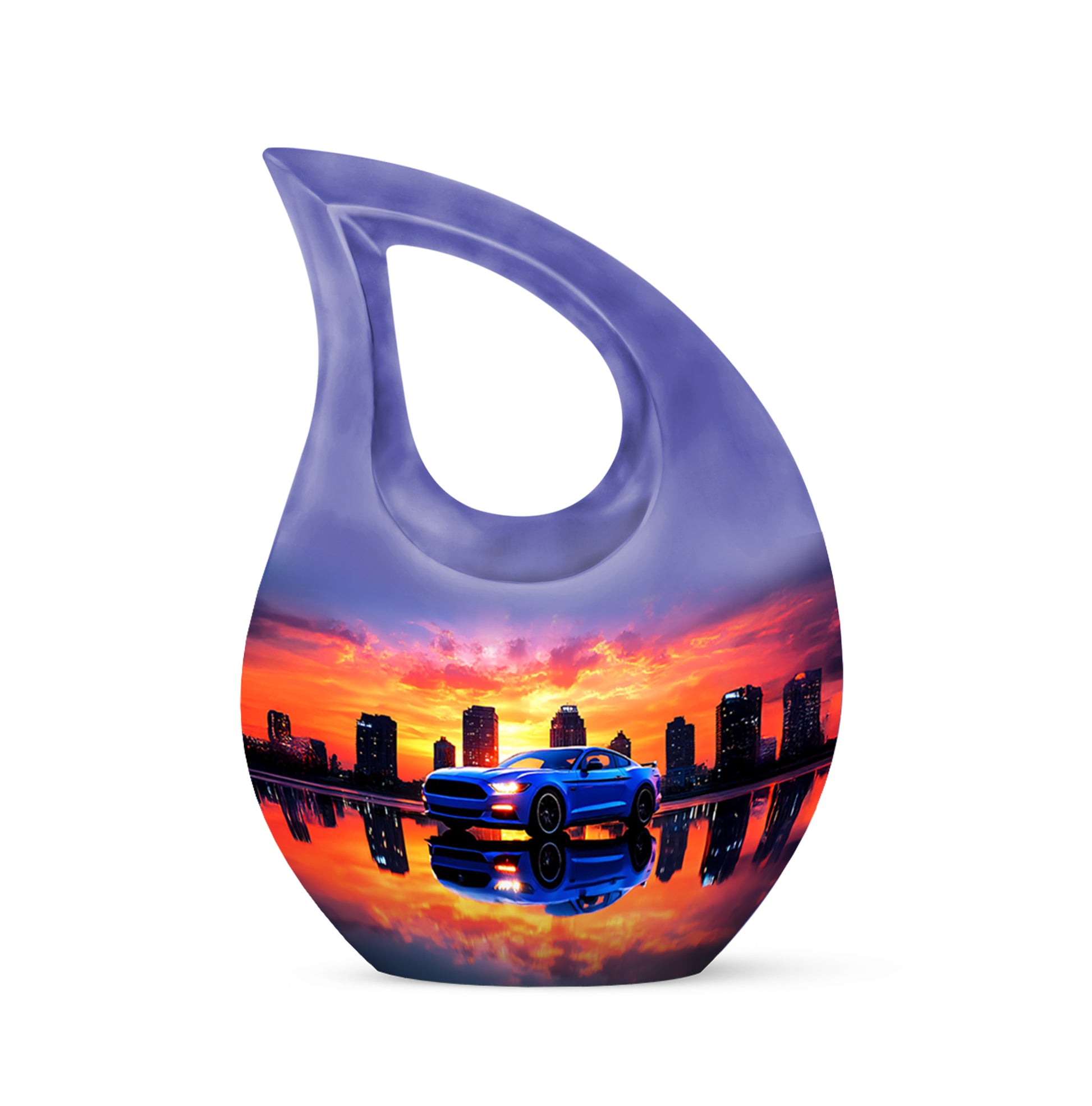 Personalized Purple Cherished Car Cremation Urns for Human Ashes - 10-inch, 200 cu in - Karyliz