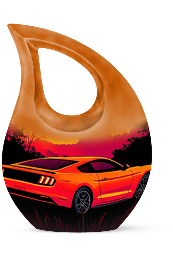 Red Car Cremation Urns - Opulent Homage 10-inch, 200 cu in - Karyliz