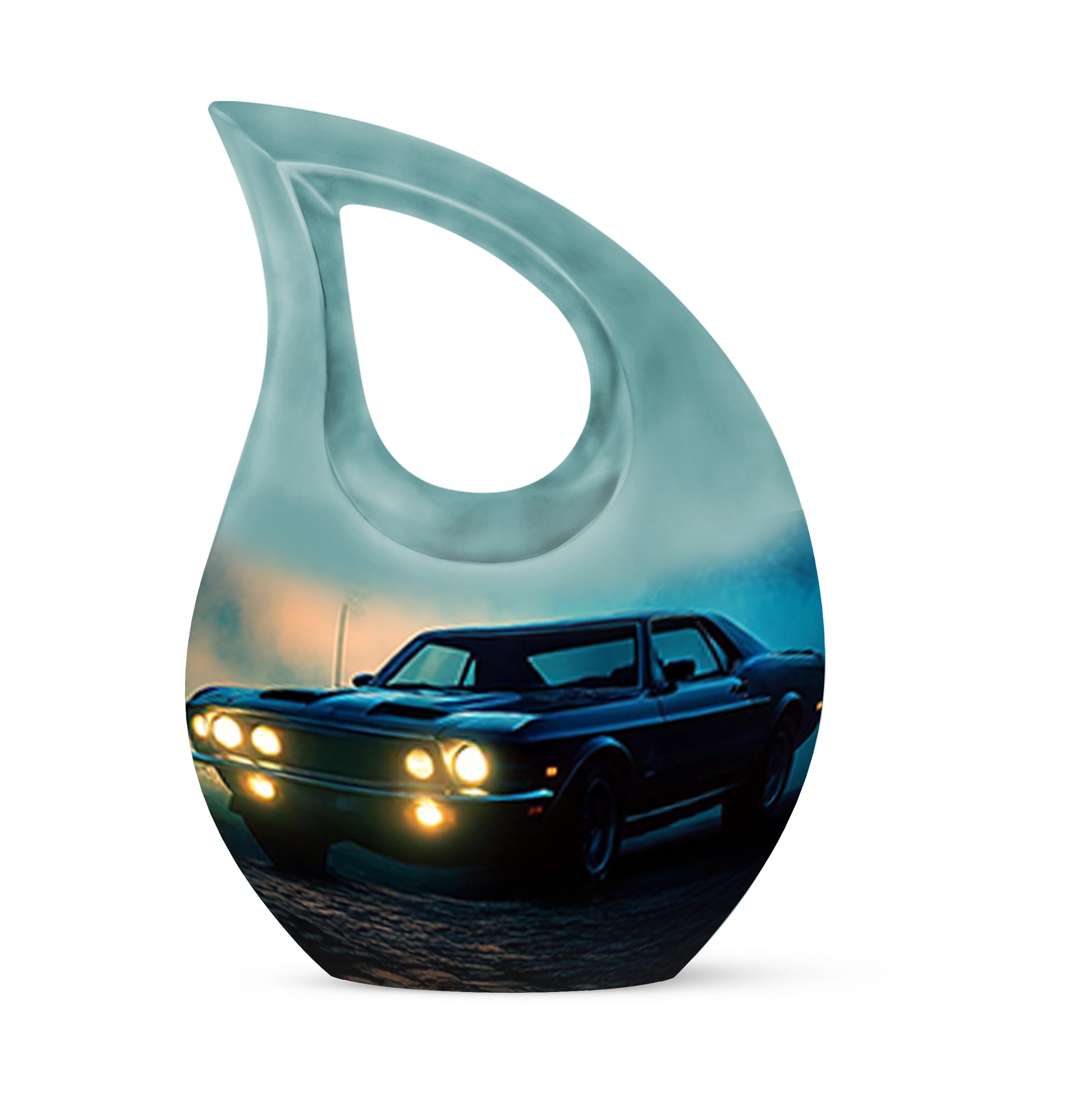 Blue Car Tribute Cremation Urns for Human Ashes - 10-inch, 200 cu in - Karyliz