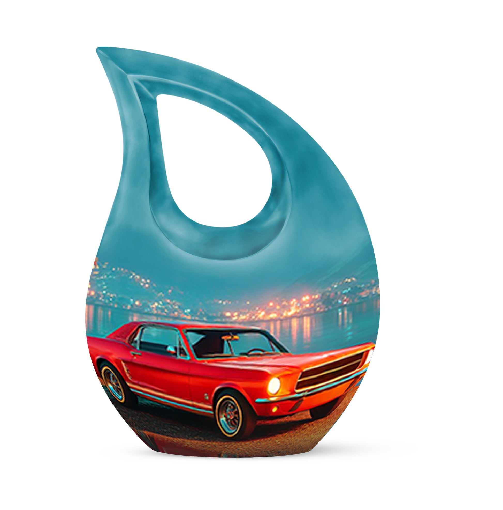 Teal Beloved Car Cremation Urns for Human Ashes - 10-inch, 200 cu in - Karyliz