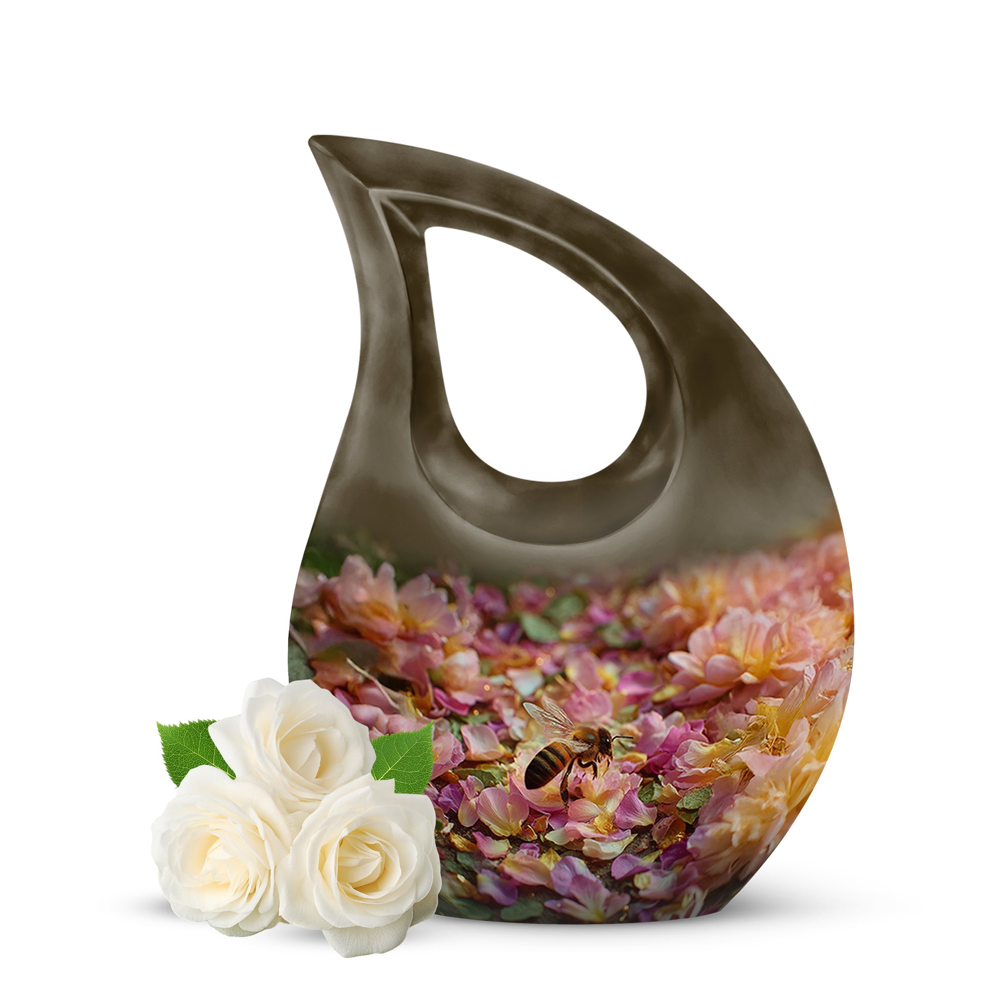 Lustrous Bee Cremation Urns for Human Ashes - Gold 10-inch - Karyliz