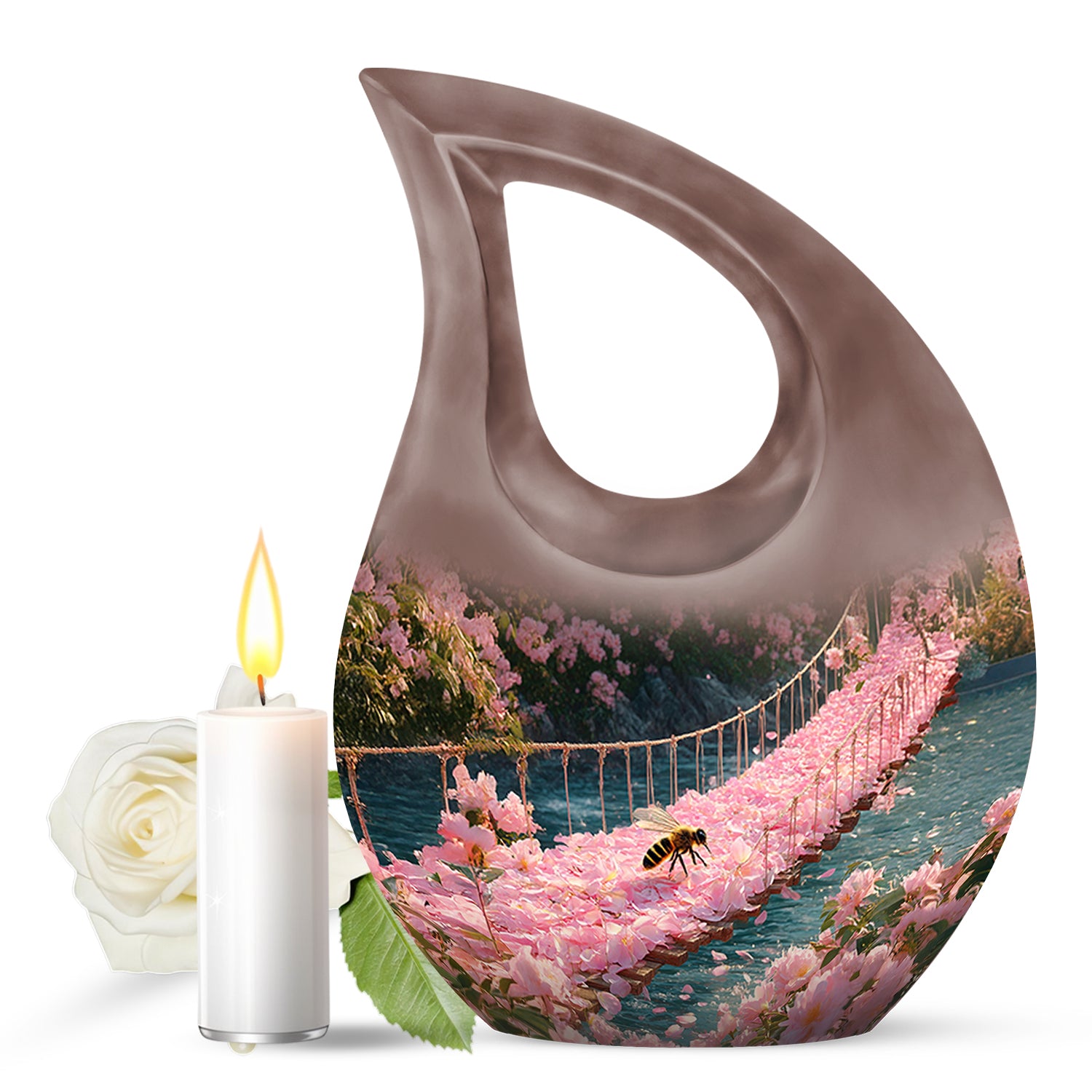 Distinguished Gold Bee Cremation Urn for Ashes - 10-inch, 200 cu in - Karyliz