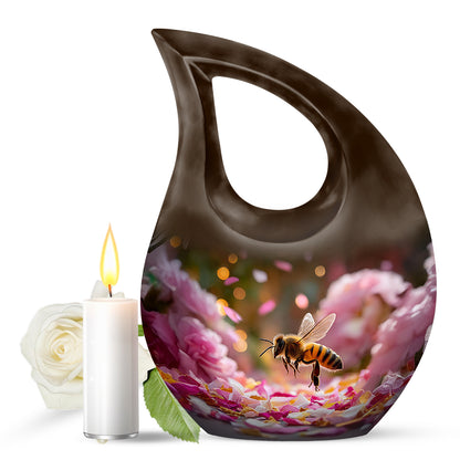 Gold Exquisite Bee Memorial Urn for Ashes - 10-inch, 200 cu in - Karyliz