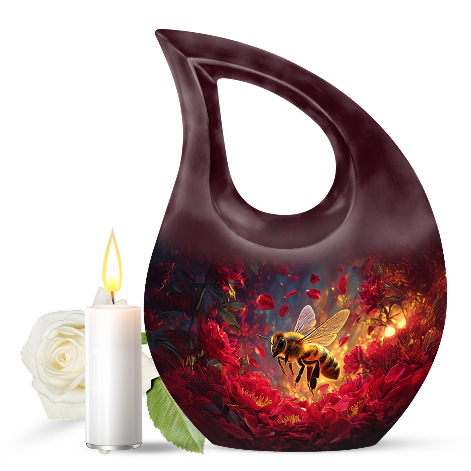 Everlasting Pink Bee Beacon Urn for Human Ashes - 10-inch, 200 cu in - Karyliz