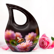 Ethereal Bee Memorial Cremation Urns - Black 10-inch, 200 cu in - Karyliz