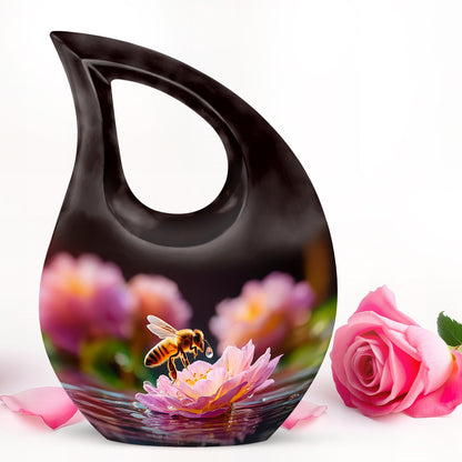 Ethereal Bee Memorial Cremation Urns - Black 10-inch, 200 cu in - Karyliz