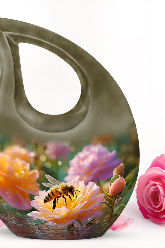 Everlasting Gold Bee Devotion Urn for Human Ashes - 10-inch, 200 cu in - Karyliz