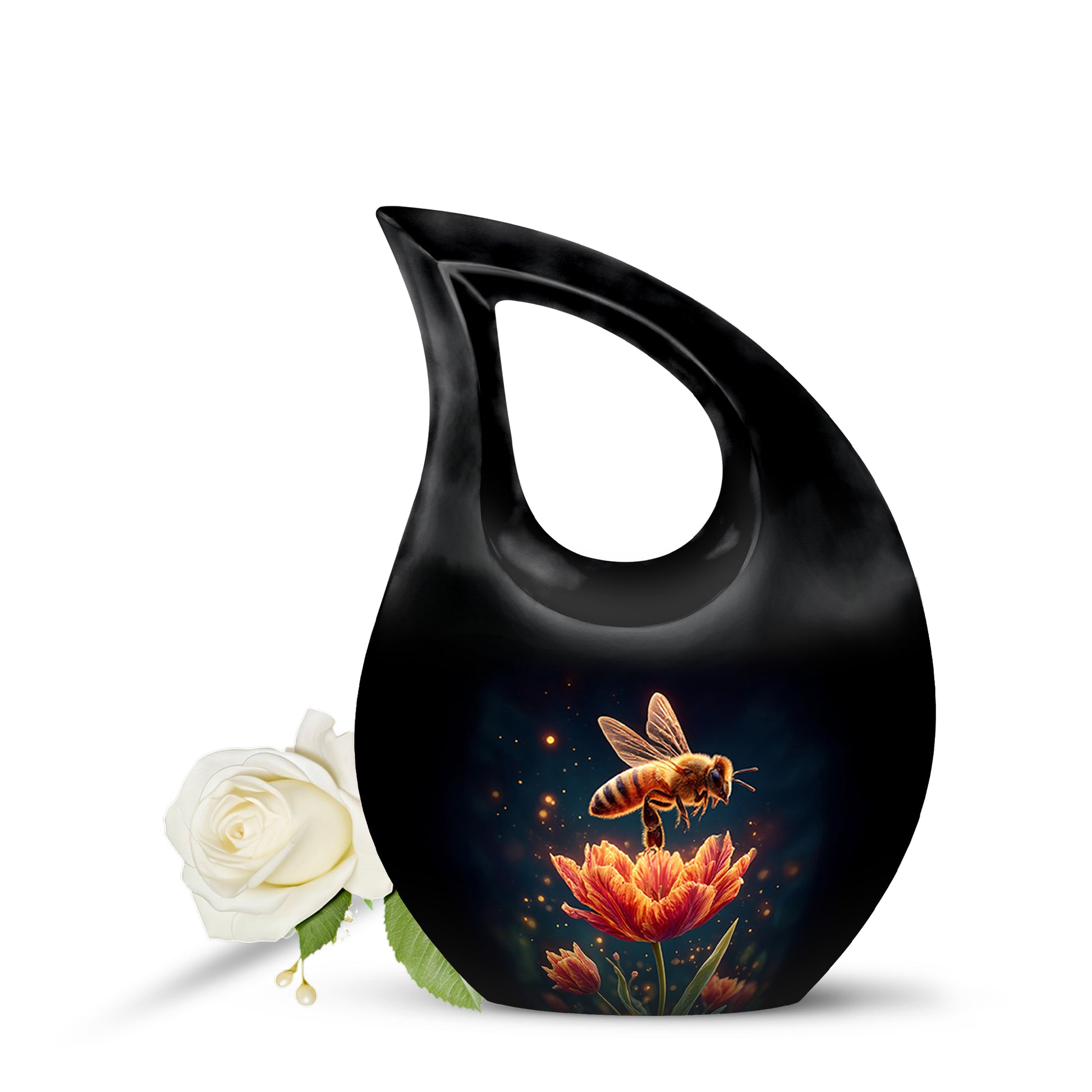 Personalized Black Bee Cremation Urns for Ashes - Enchanting 10-inch - Karyliz