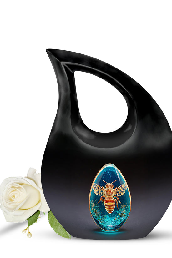 Blessed Bee Cremation Urns for Human Ashes - Black 10-inch - Karyliz