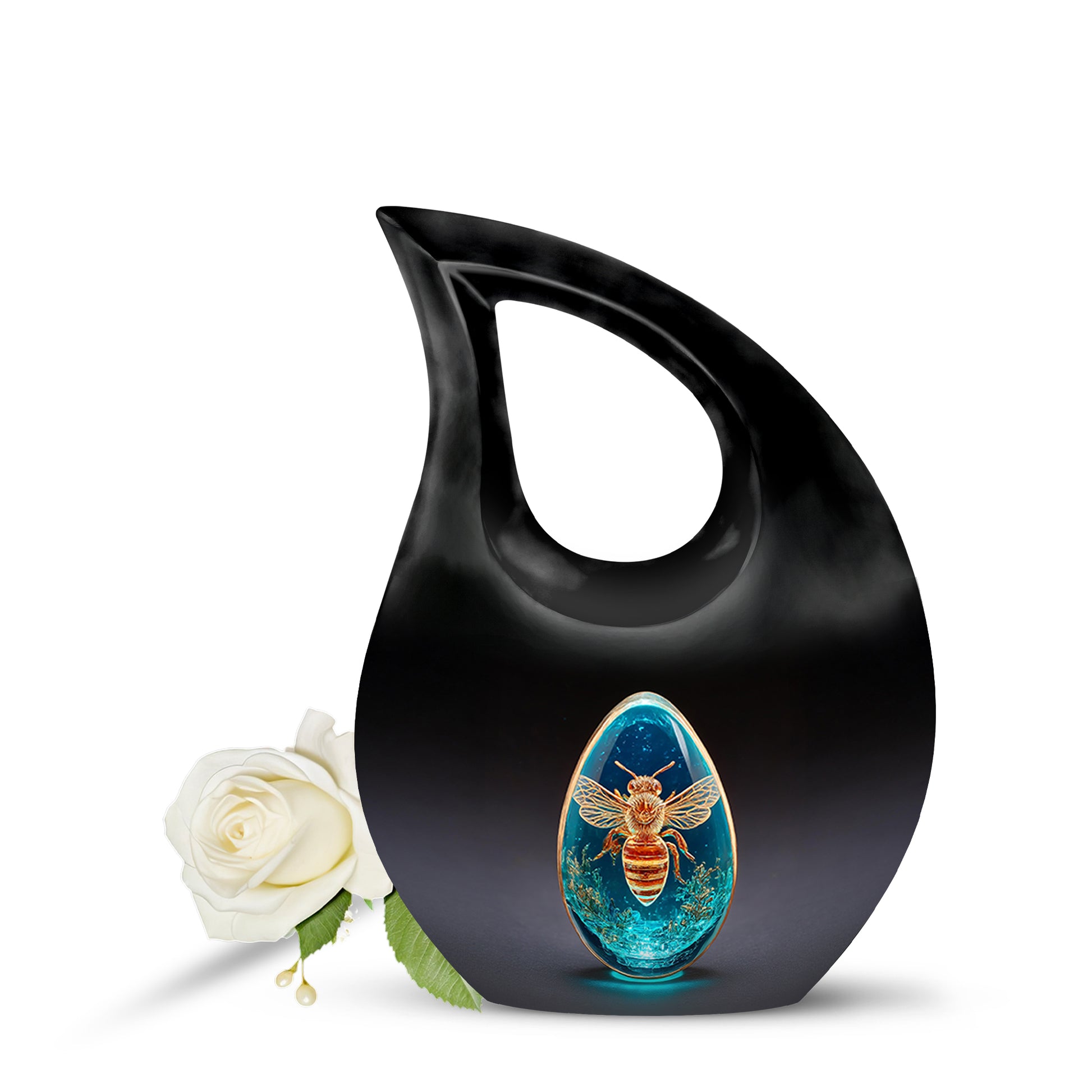 Blessed Bee Cremation Urns for Human Ashes - Black 10-inch - Karyliz