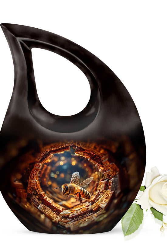 Divine Red Bee Cremation Urn for Ashes - 10-inch, 200 cu in - Karyliz