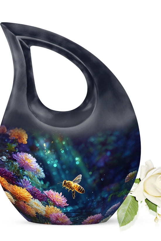 Sublime Bee Cremation Urns for Human Ashes - Black 10-inch - Karyliz