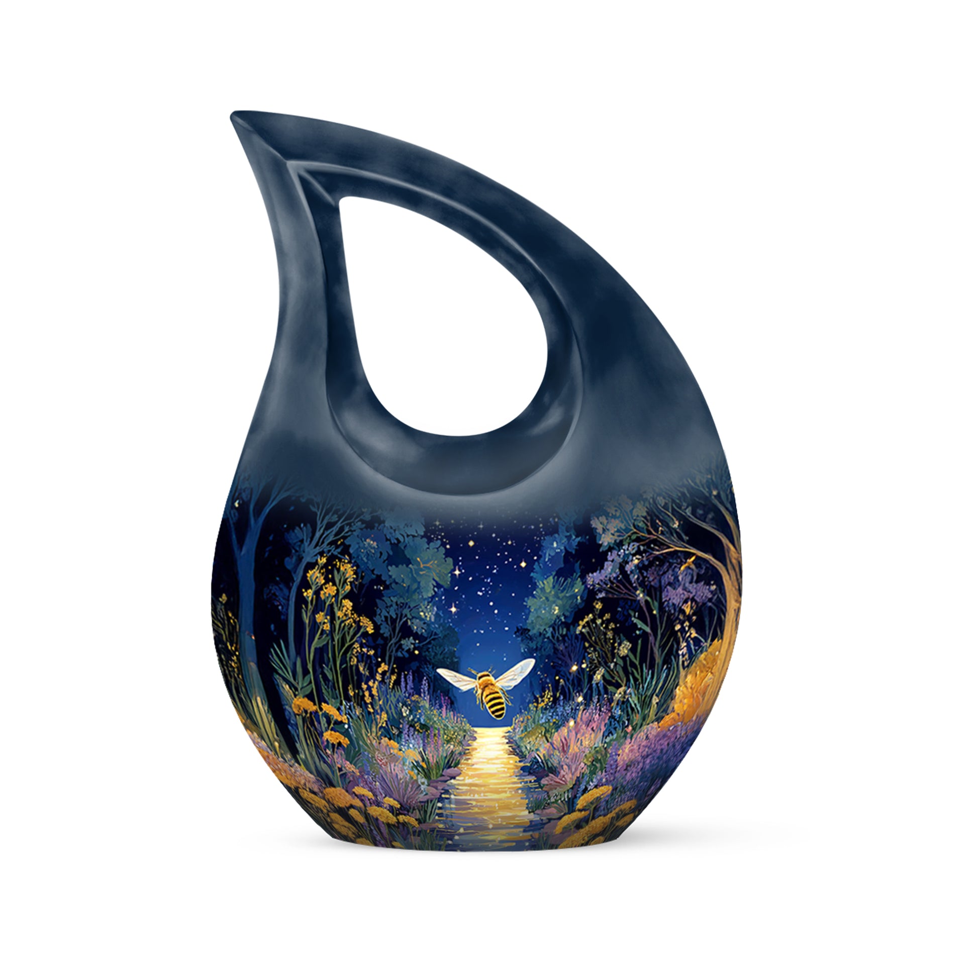 Harmonious Bee Cremation Urns for Human Ashes - Blue 10-inch - Karyliz