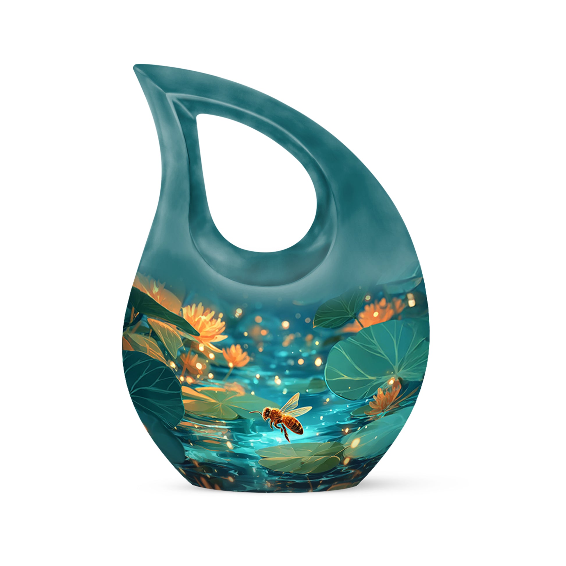 Personalized Teal Bee Cremation Urns for Ashes - Enchanting 10-inch - Karyliz