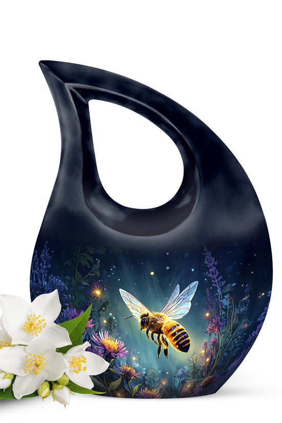 Blue Venerable Bee Cremation Urns for Human Ashes - 10-inch, 200 cu in - Karyliz