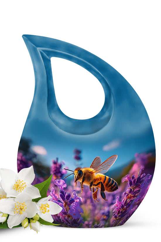 Personalized Magnificent Bee Cremation Urns - Blue 10-inch, 200 cu in - Karyliz