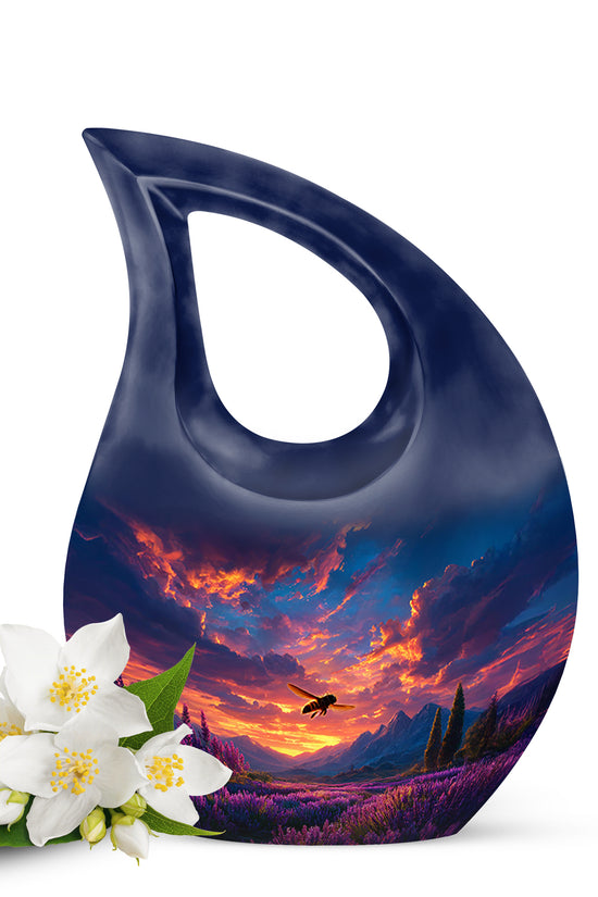 Personalized Bee Cremation Urns - Eminent Blue 10-inch, 200 cu in - Karyliz