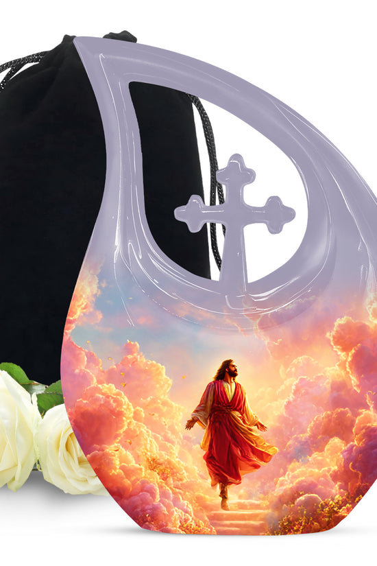 Divine Jesus Funeral Urn - Religious Cremation Urn For Human Ashes
