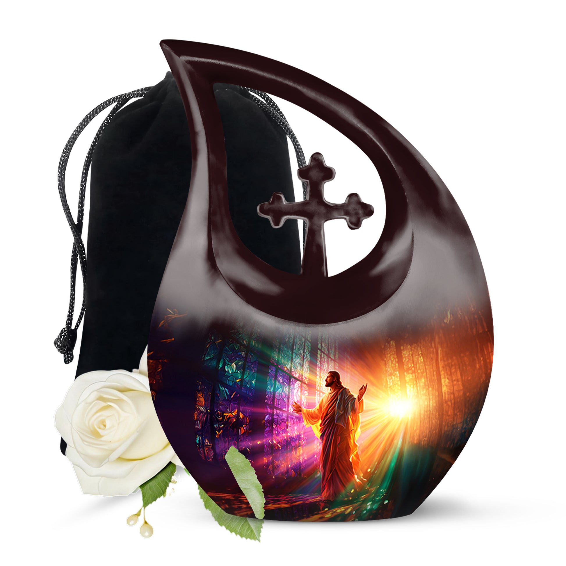 Christian Cremation Urn - Jesus Spiritual Funeral Urn For Adult Ashes