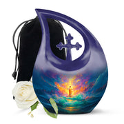 Jesus Divine Light Ocean Urn - Heavenly Sky Cremation Urn For Human Ashes