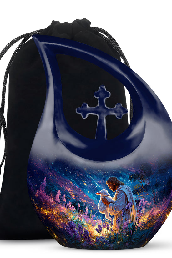 Spiritual Jesus Funeral Urn - Christian Memorial Urn For Loved Ones