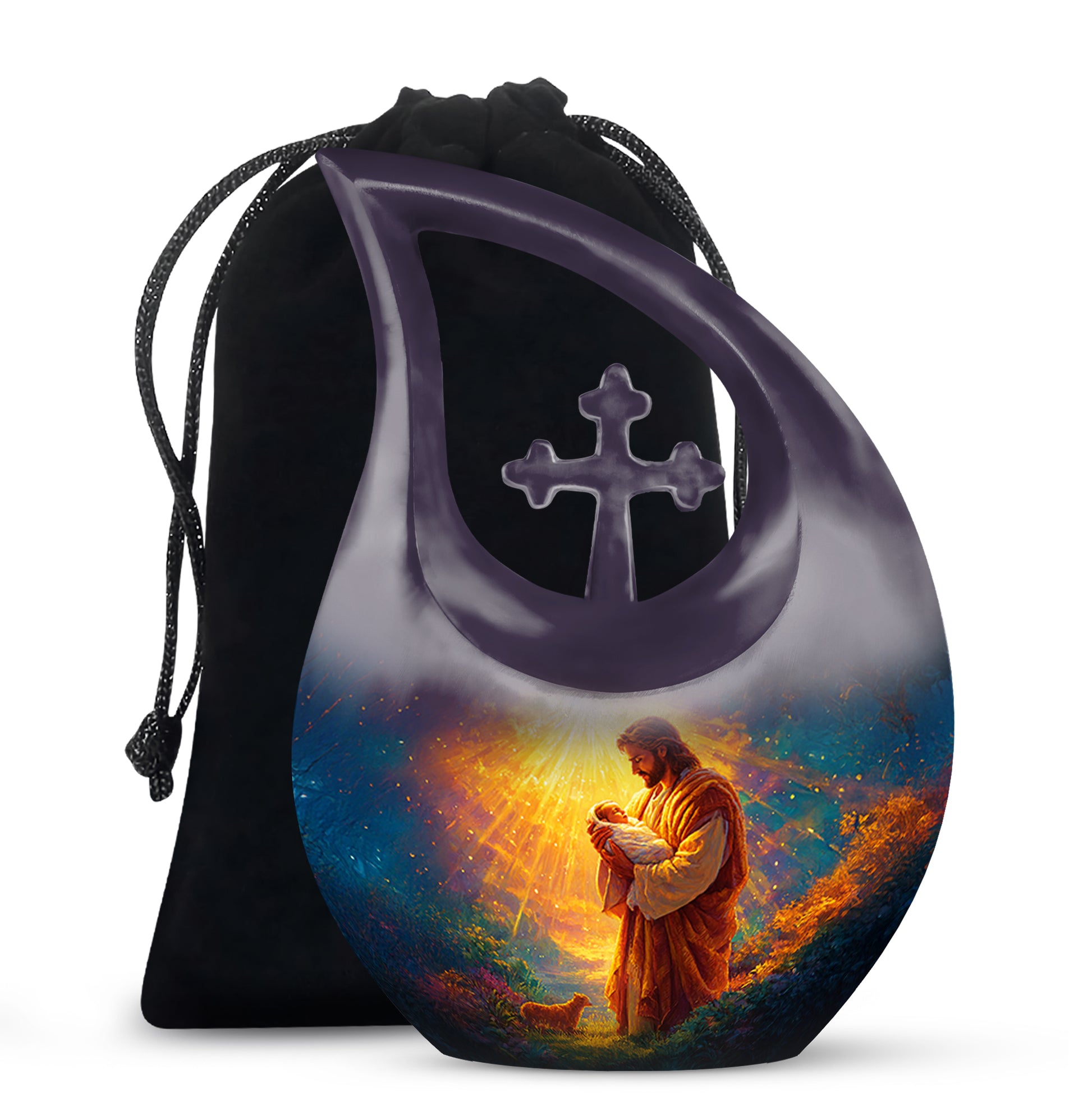 Loving Jesus Funeral Urn - Divine Light Cremation Urn For Adult Ashes