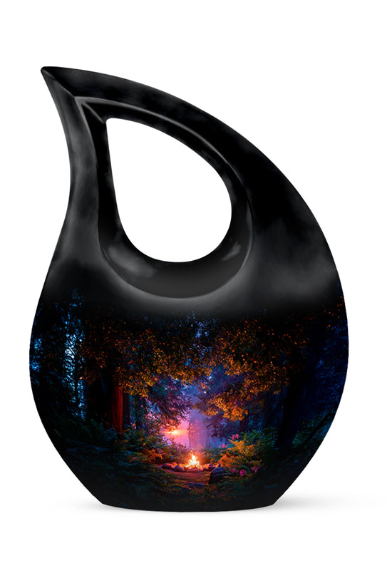 Black Campfire Cremation Urns - Imperial Blessing 10-inch, 200 cu in - Karyliz
