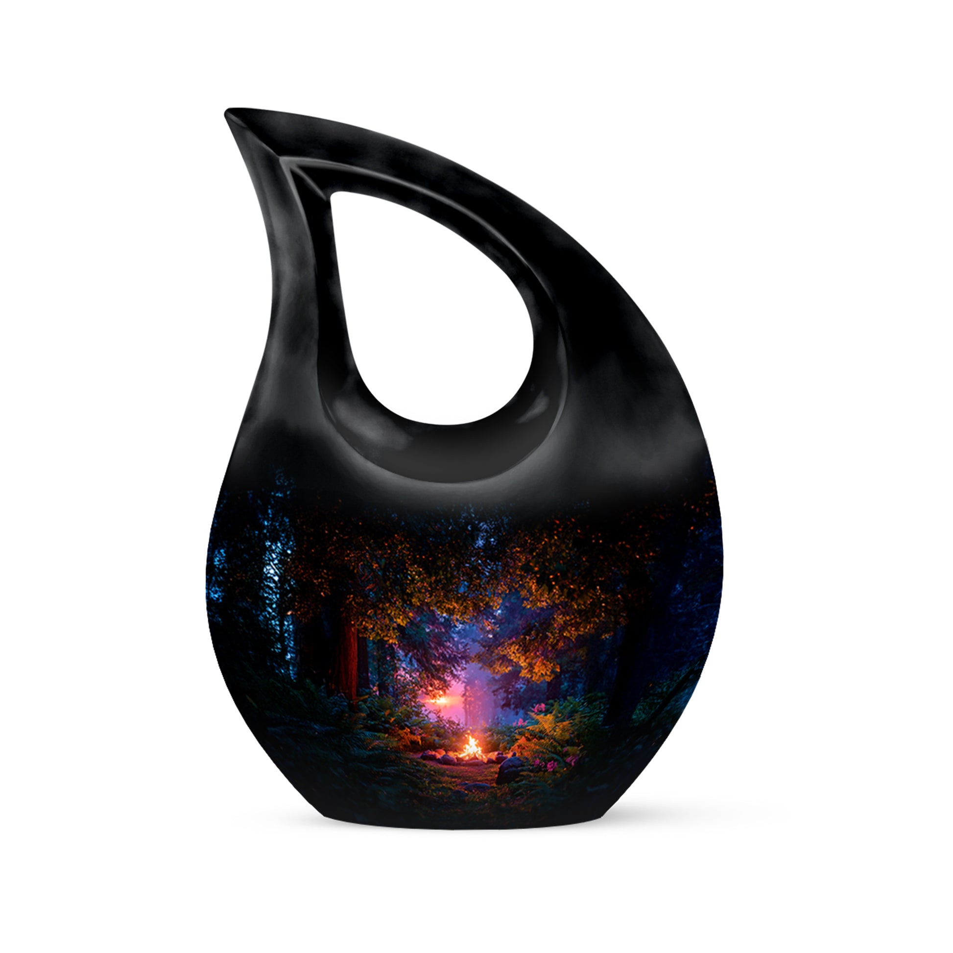 Black Campfire Cremation Urns - Imperial Blessing 10-inch, 200 cu in - Karyliz