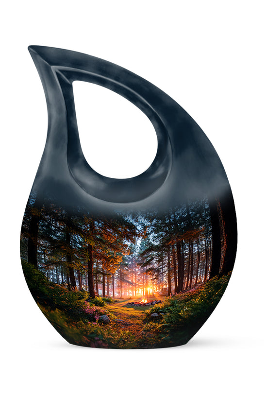 Black Campfire Cremation Urns - Honored Promise 10-inch, 200 cu in - Karyliz