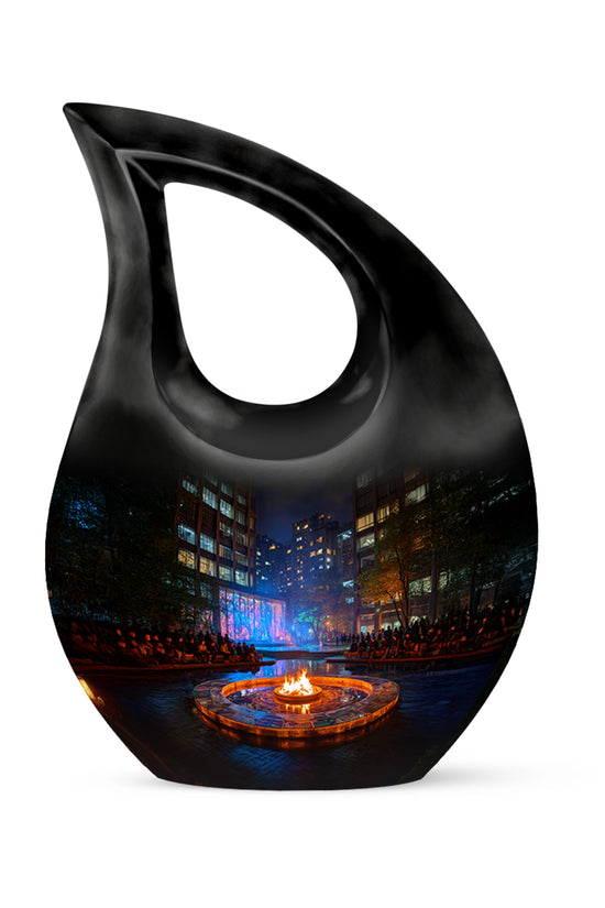 Sublime Campfire Cremation Urns for Human Ashes - Black 10-inch - Karyliz