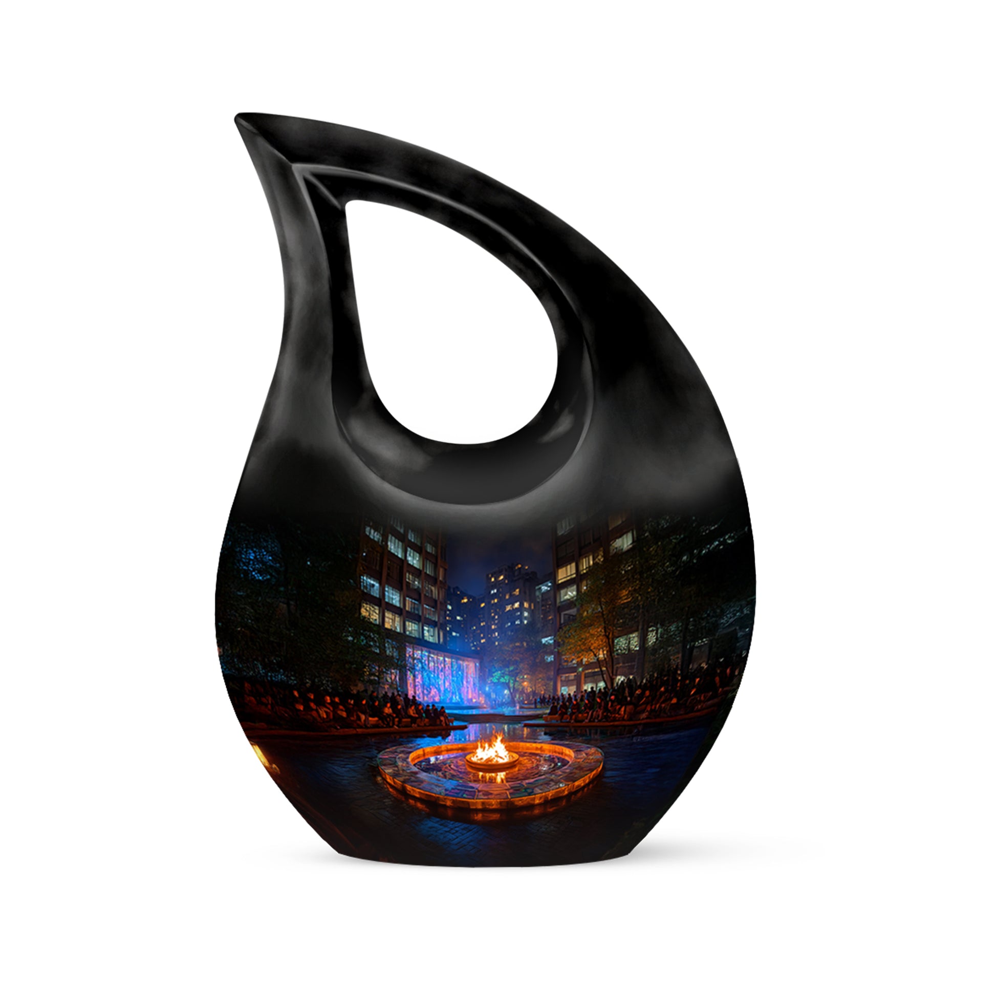 Sublime Campfire Cremation Urns for Human Ashes - Black 10-inch - Karyliz