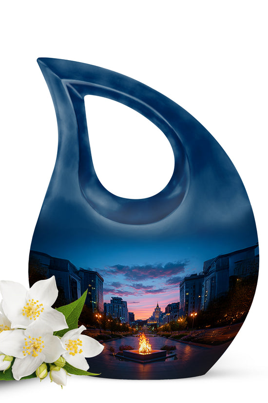 Sublime Campfire Cremation Urns for Human Ashes - Blue 10-inch - Karyliz