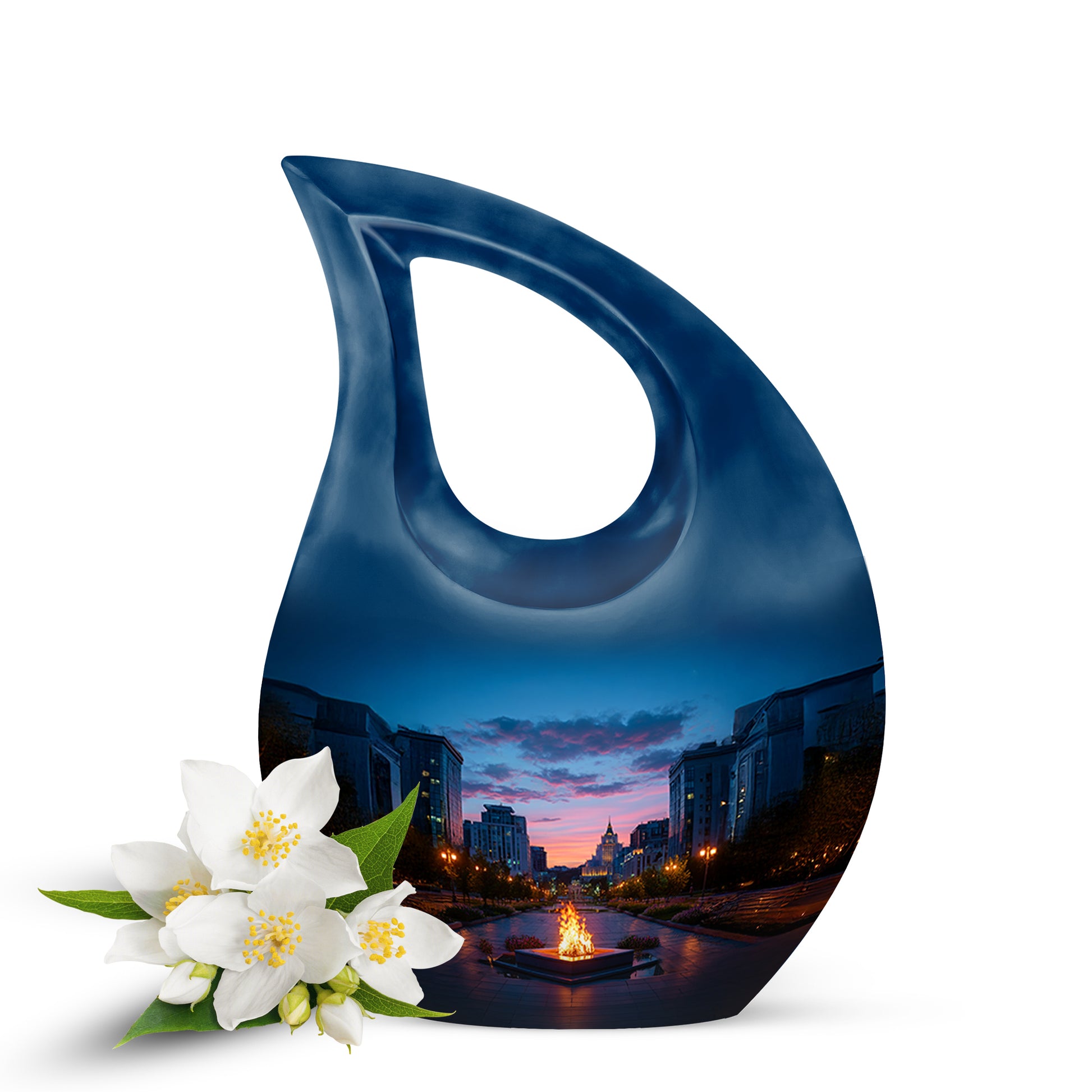 Sublime Campfire Cremation Urns for Human Ashes - Blue 10-inch - Karyliz