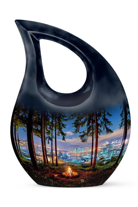 Blue Campfire Cremation Urns - Imperial Memorial 10-inch, 200 cu in - Karyliz