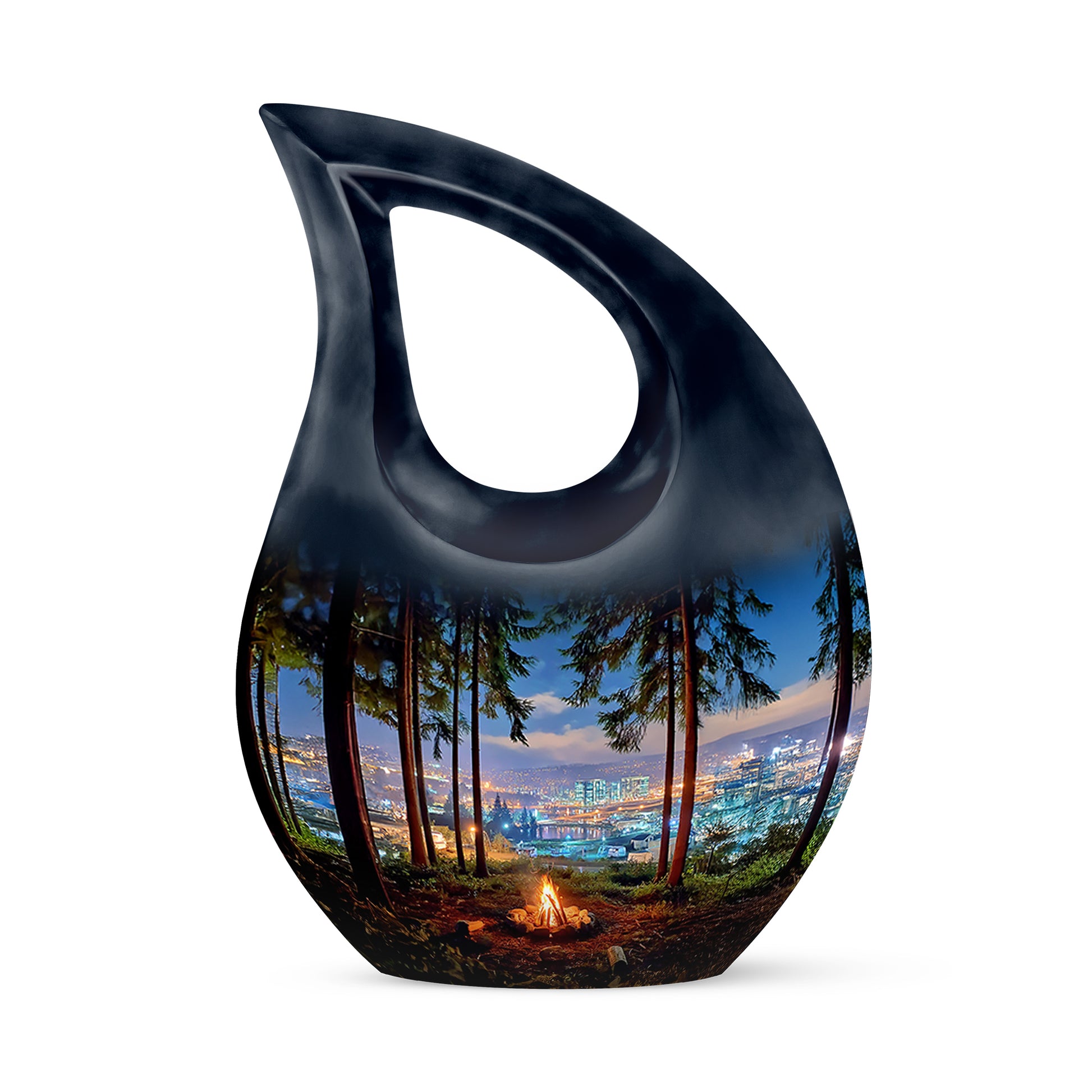 Blue Campfire Cremation Urns - Imperial Memorial 10-inch, 200 cu in - Karyliz