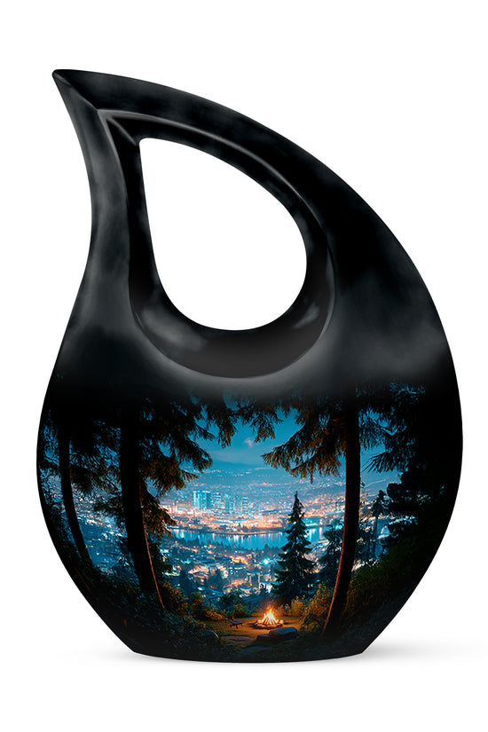 Hallowed Campfire Cremation Urns for Human Ashes - Blue 10-inch - Karyliz