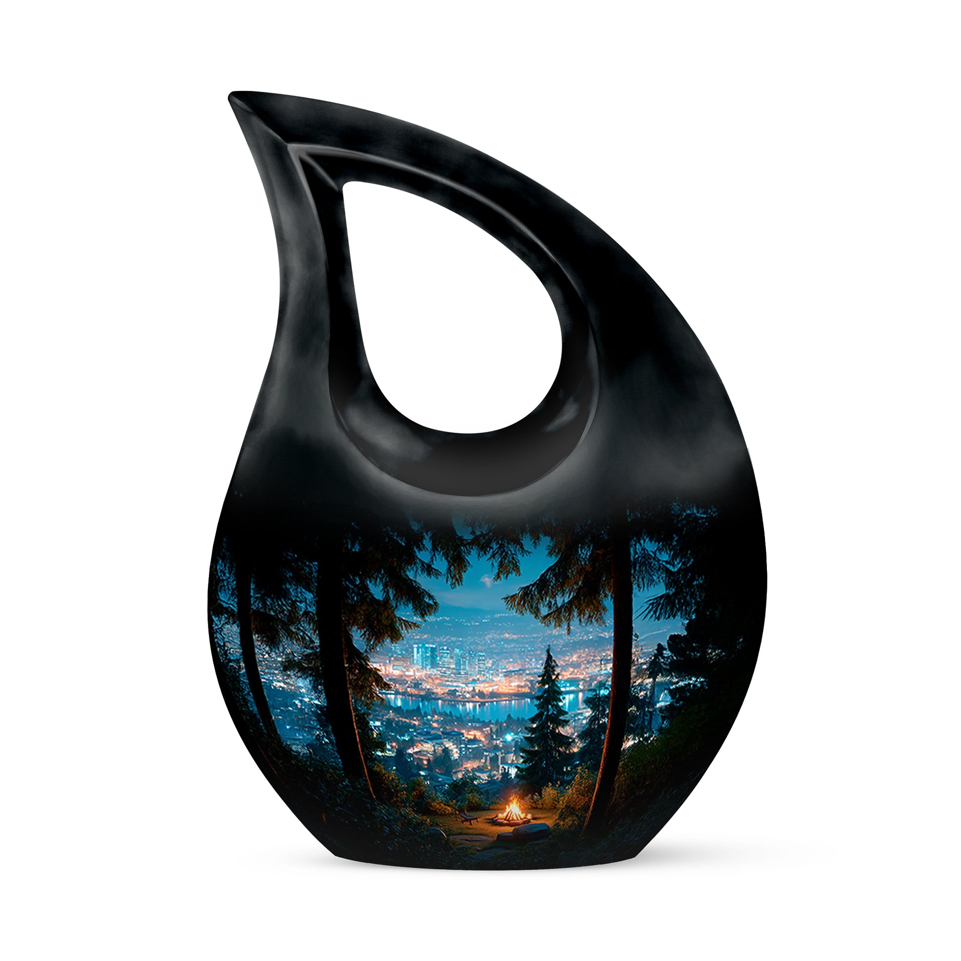 Hallowed Campfire Cremation Urns for Human Ashes - Blue 10-inch - Karyliz