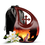Cat Memorial Urn - Sunset Pet Memorial Urn For Ashes