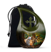 Two Cats Tribute Cremation Urn - Pet Memorial Urn For Ashes