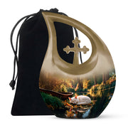 White Cat Theme Memorial Urn - Large Funeral Urn For Ashes
