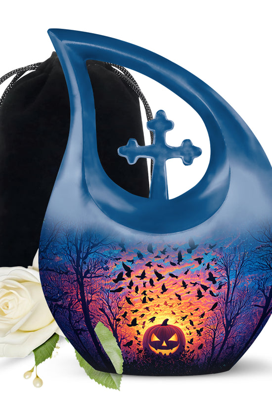 Halloween Theme Memorial Urn For Ashes - Decorative Halloween Cremation Urn