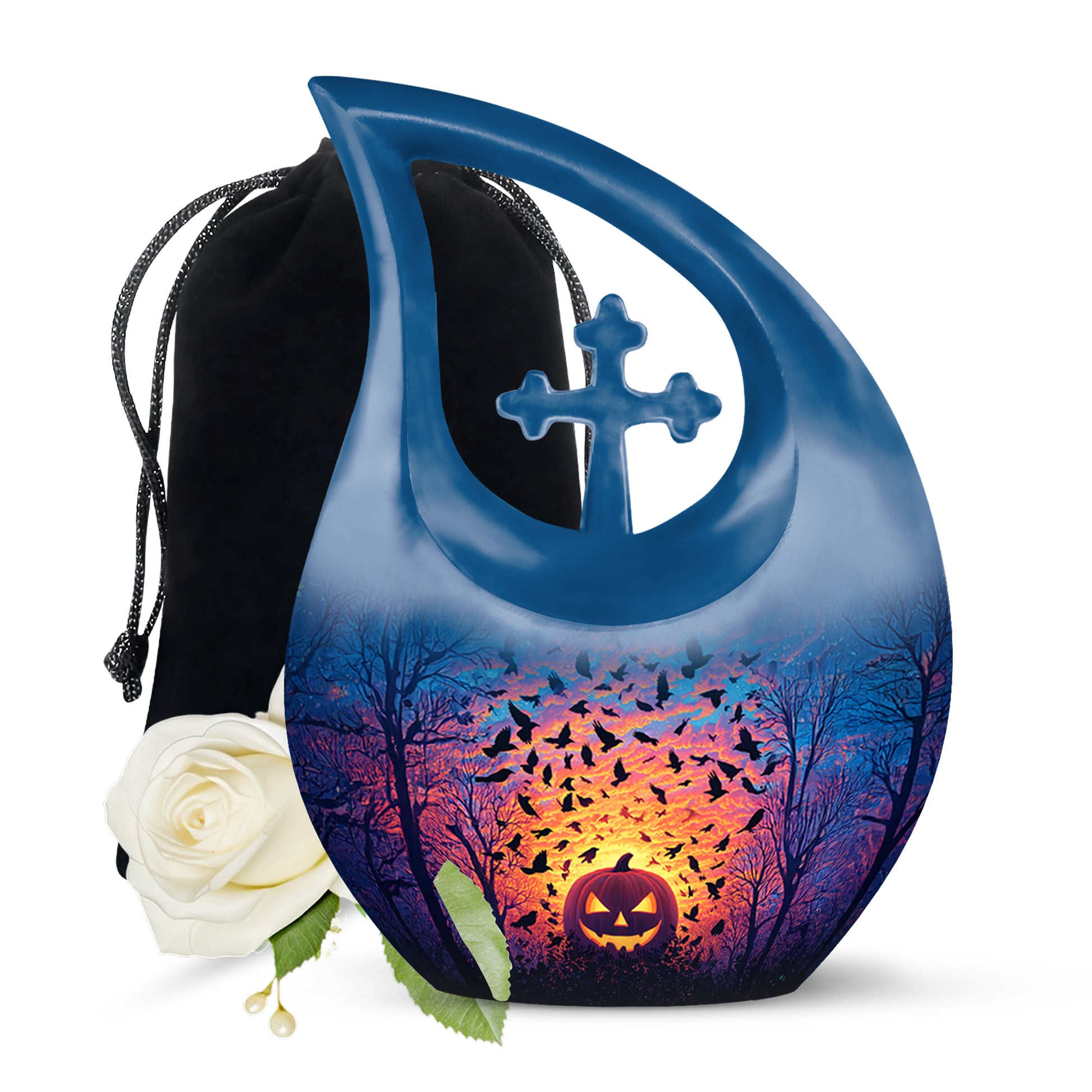 Halloween Theme Memorial Urn For Ashes - Decorative Halloween Cremation Urn