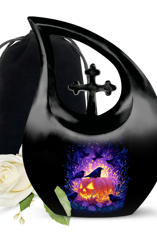 Raven Bird Memorial Urn - Fantasy Halloween Urn For Adult Ashes