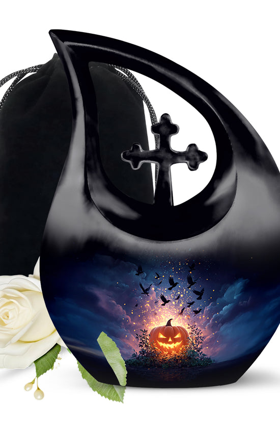 Halloween Crow Funeral Urn – Decorative Ashes Urn For Adult Ashes