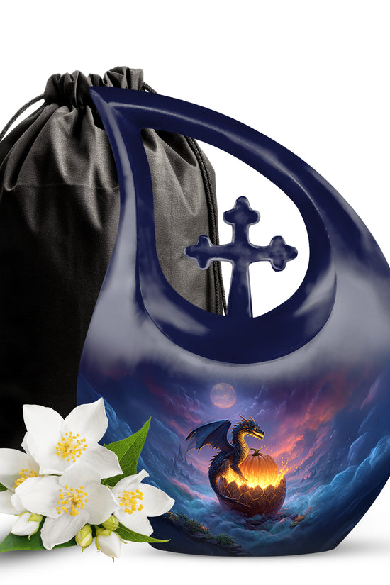 Mystic Dragon Memorial Urn - Halloween Theme Cremation Urn For Burial