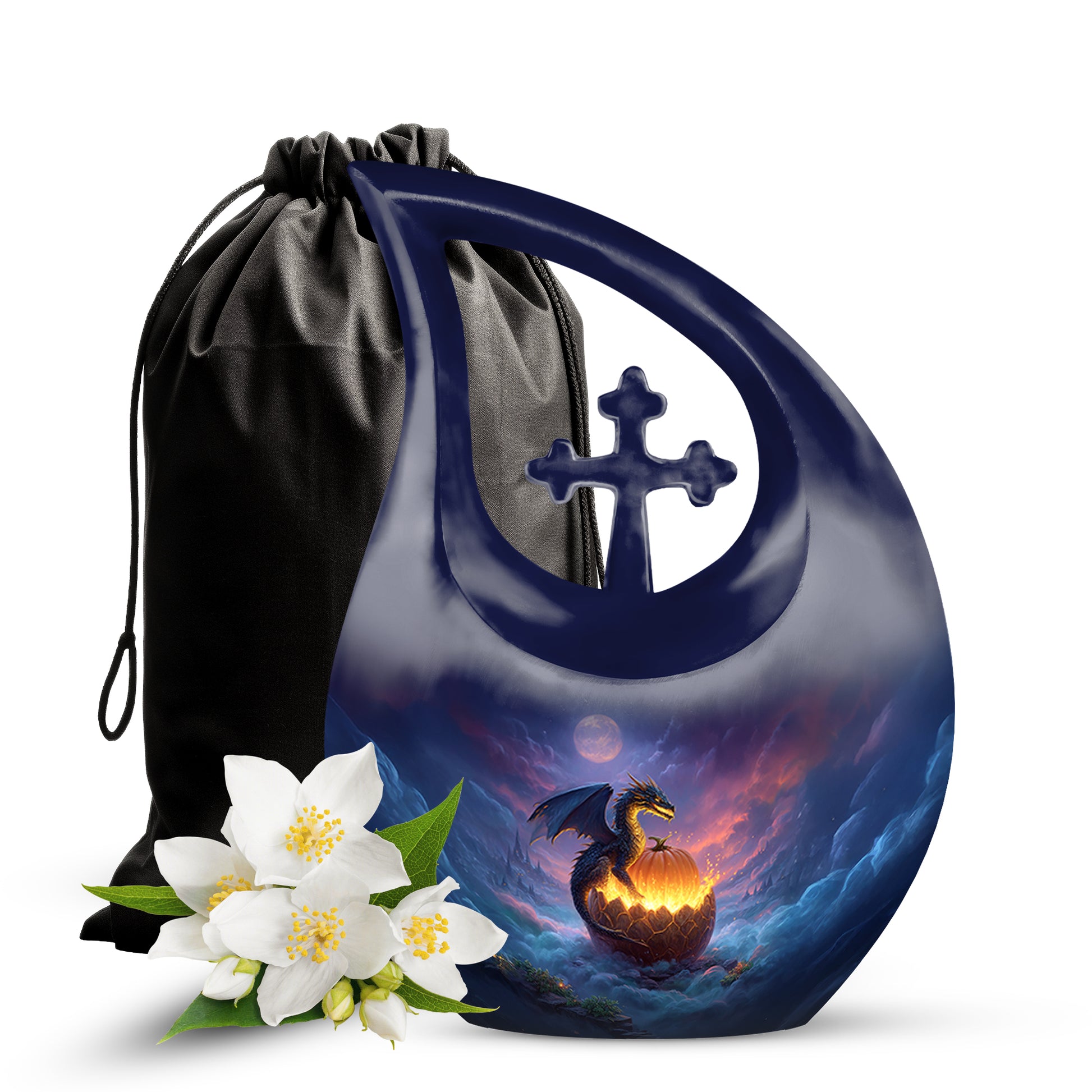 Mystic Dragon Memorial Urn - Halloween Theme Cremation Urn For Burial