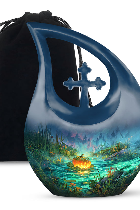 Magical Pumpkin Funeral Urn - Halloween Theme Cremation Urn For Ashes