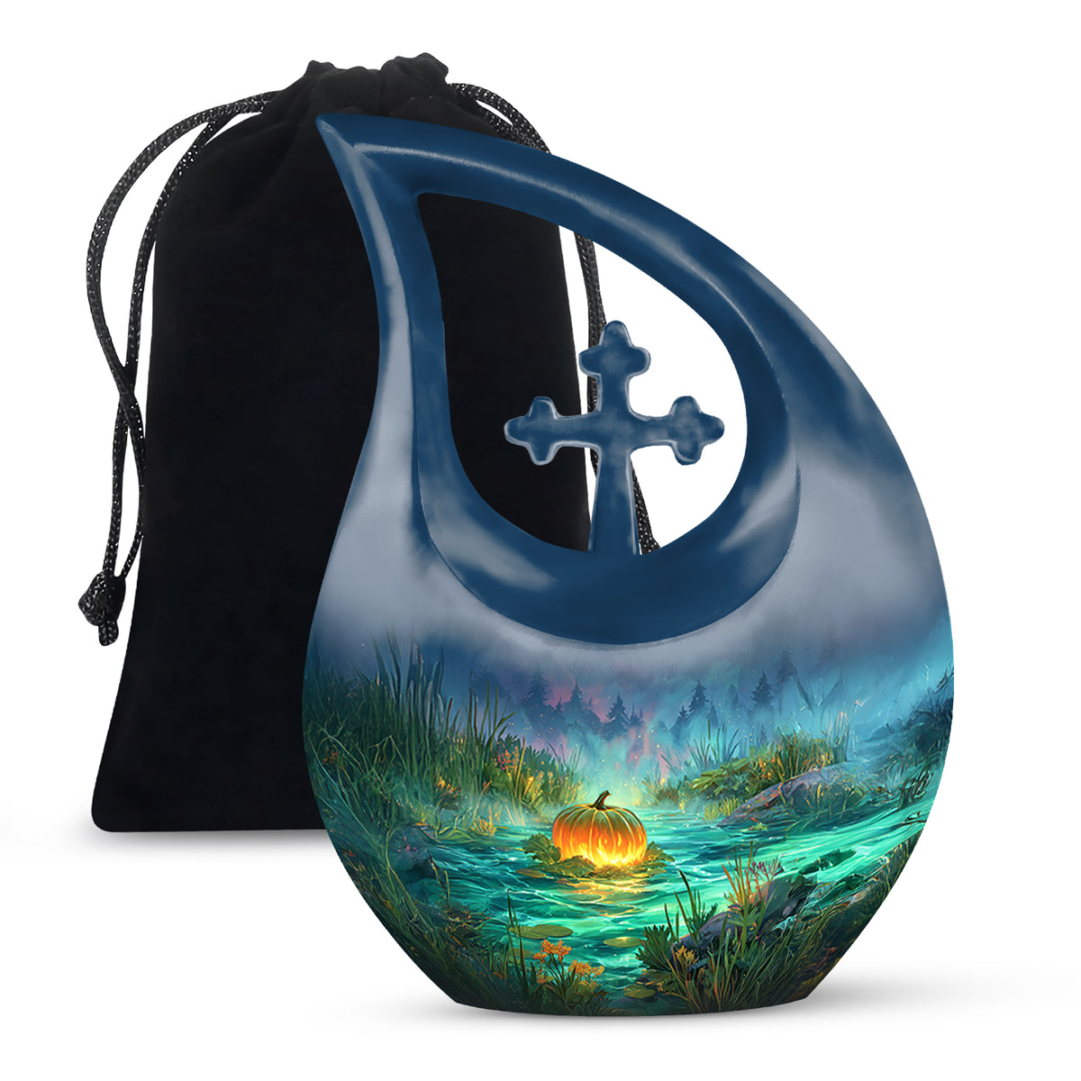 Magical Pumpkin Funeral Urn - Halloween Theme Cremation Urn For Ashes